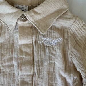 NWT Kith Beige Button-Up Muslin Romper